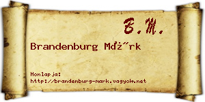 Brandenburg Márk névjegykártya
